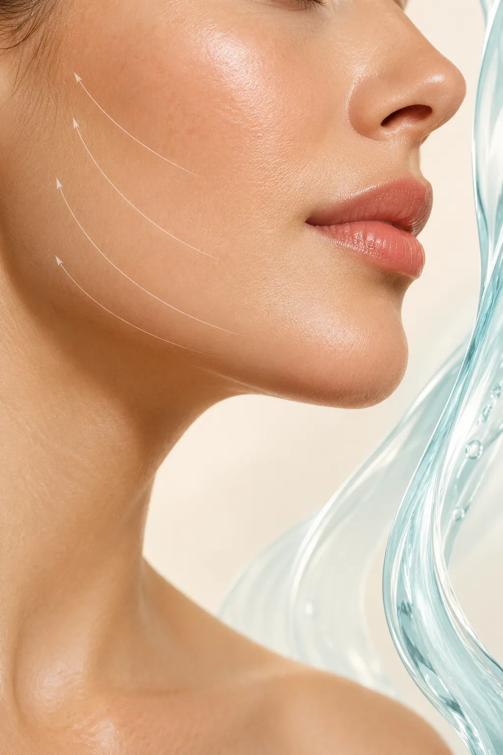 Rejuvenate facial imagery showing hydrated skin.